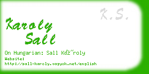 karoly sall business card